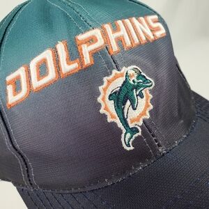 Vtg Puma Miami Dolphins Hat Ball Cap Eclipse NFL Pro Line Draft Adult One Sz 90s